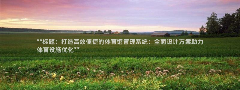 必一体育APP下载安装：**标题：打造高效便捷的体育馆管理系